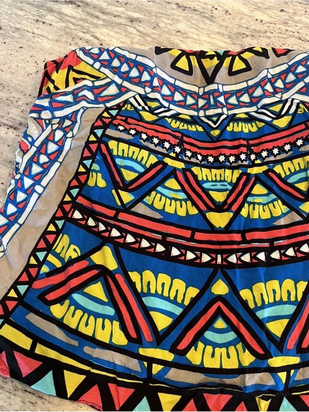 Flying Tomato Tribal Geometric Tank Top in Blue, Yellow, Red, Black & Cream - Picture 5 of 11